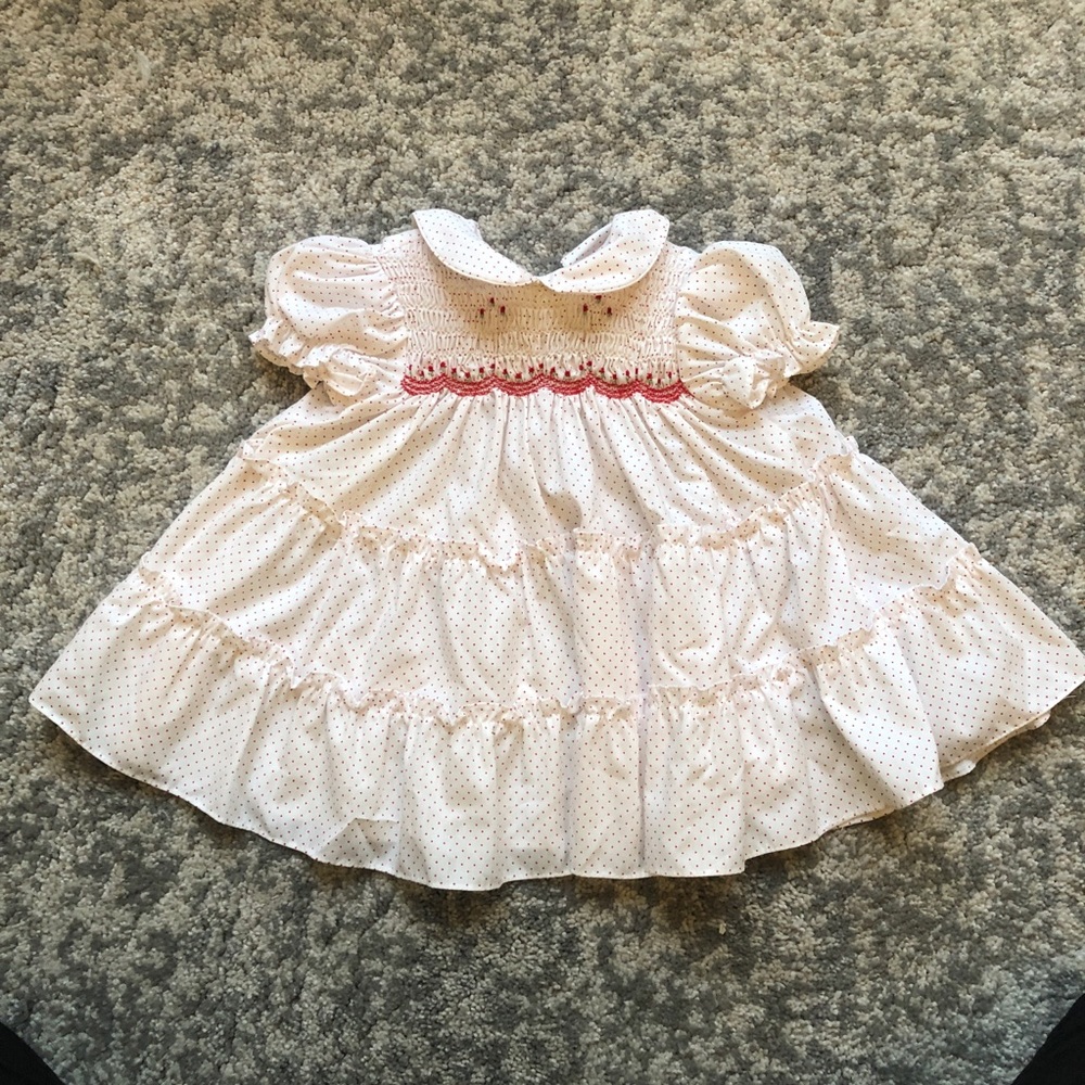 Vintage flouncy hand-smocked party dress
